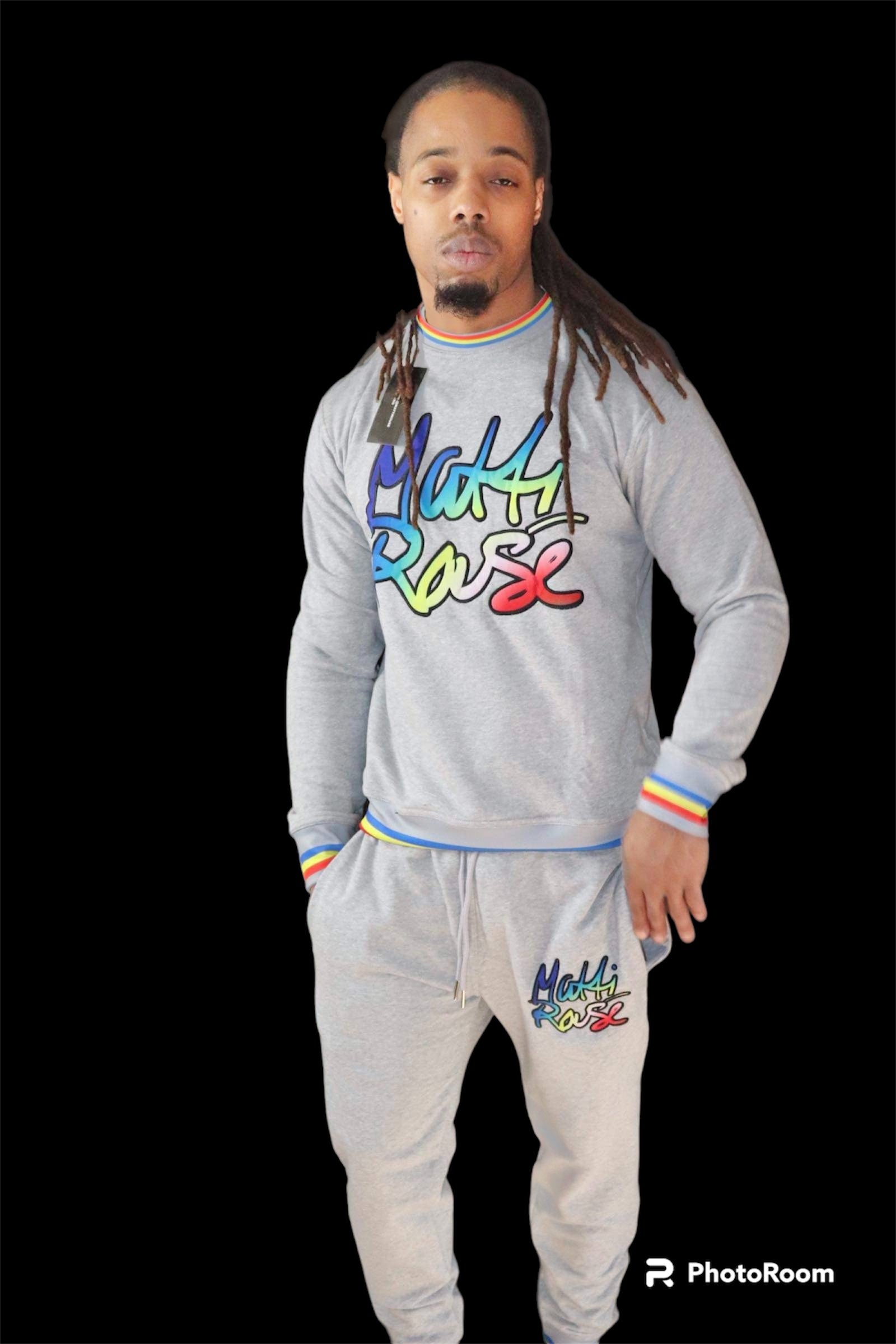 Matti Rouse Multi Color Crew Neck Sweatsuit